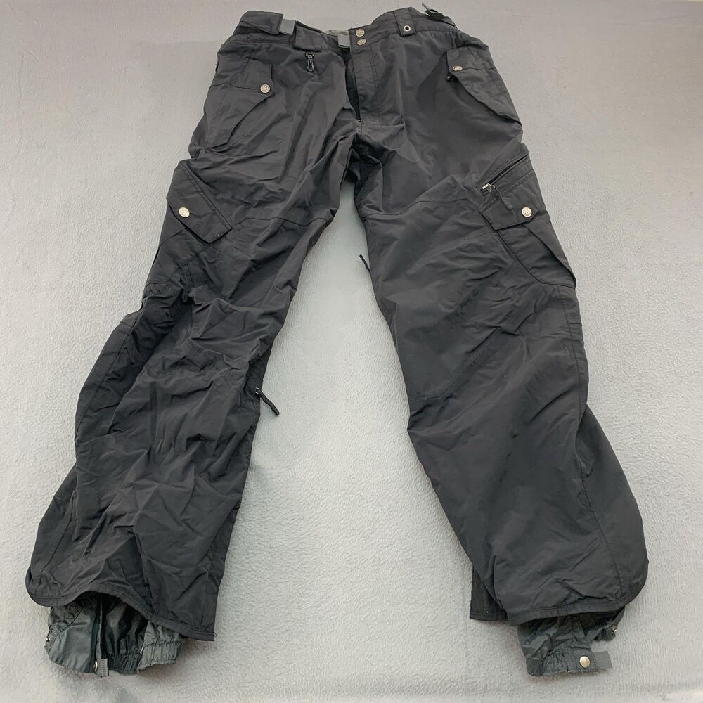 686 Snow Pants Mens 38x33 Black Smarty Insulated Ski Snowboard Cargo Waterproof